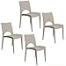PALUPLUS Set 4 Sedie da Giardino in Polipropilene, misura 47x51x80 cm, Sedia Impilabile Senza Braccioli per Esterno ed Interno, Made in Italy -PAR719M -15,2 (Juta) immagine