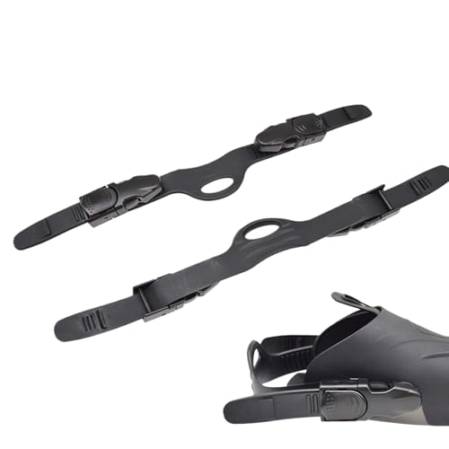 Correa De Aleta Ajustable: Juego De Caucho Negro De 40,5 Cm Con 4 Hebillas, Banda De Reemplazo De Buceo De Liberación Rápida, Accesorio Universal De Fijación De Aletas De Snorkel, Construcción Elástic