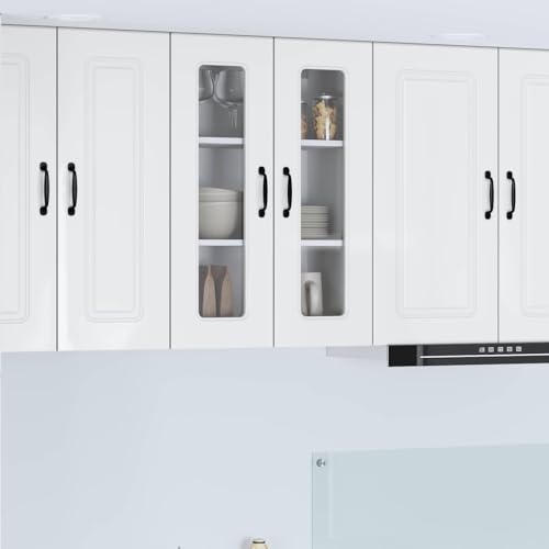 Zeehear Kalmar Armario de cocina blanco brillante, 60 x 31 x 80 cm, material de madera, estantería de pie con mucho espacio de almacenamiento, para cocina y comedor