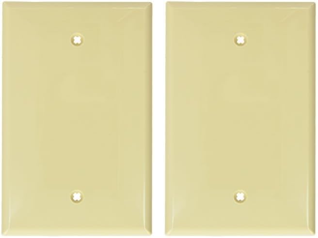 Leviton PJ13-I - Placa de pared en blanco de 1 banda, tamaño medio, marfil (paquete de 2)