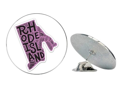 Rhode Island Shape Cute Letters Native Local Metal 0.75