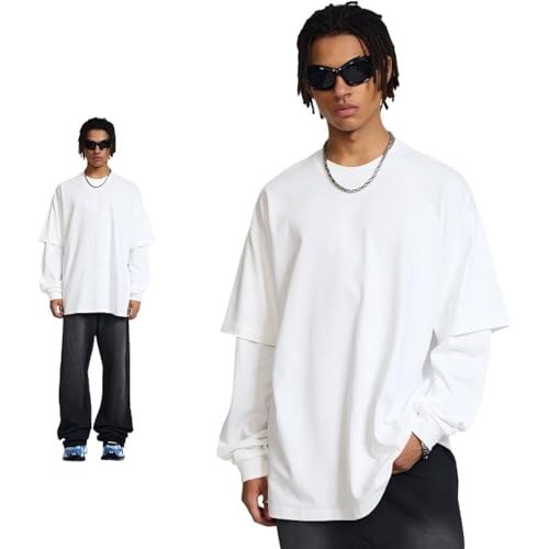 Chemise Ample homme et femme style streetwear patchwork, le haut décontracté d'automne