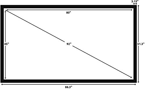 Silver Ticket Products Str Series 6 Piece Home Theater Fixed Frame 4K / 8K Ultra Hd, Hdtv, Hdr & Active 3D Movie Projection Screen, 16:9 Format, 92" Diagonal, Woven Acoustic Material Str-16992-Wab #TOP2