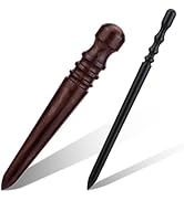 WONVOC Leather Edge Burnish Kit 2 PCS Ebony Wood Leather Burnisher Tool, Round Head Leather Edge ...