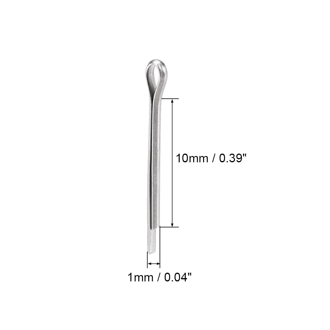 uxcell Split Cotter Pin - 1mm x 10mm 304 Stainless Steel 2-Prongs Silver Tone Fastener Clip Key 30Pcs - Image 2 thumbnail