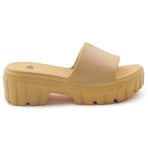 Image of Liberty A-HA LB46-01E Casual Sandal for Women - Grey, Dark Grey & Yellow | Comfortable EVA Sole and Cushioned Footbed | Durable Summer Footwear for Outdoor | Ideal for Everyday Wear