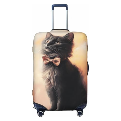 Dreamy Cat Standing Upright Elastic Travel Luggage Covers Dustproof Scratch-Resistant Suitcase Protector Fit 22-24 Inch