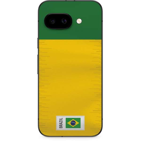 Skinit Decal Phone Skin Compatible with Google Pixel 9a - Brazil Soccer Flag Design