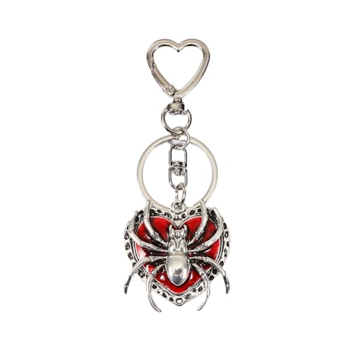 Halloween Keychain Spider Bat Pumpkin Charms with Heart Clasp Bag Charm Gothic Horror Accessories