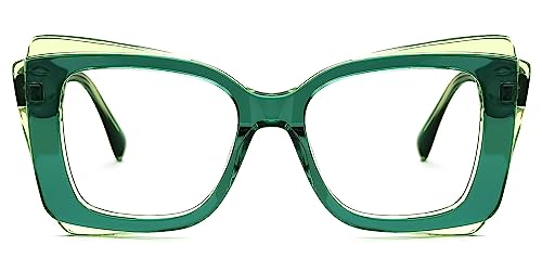 Image of VOOGLAM Oversize Rectangle Blue Light Blocking Glasses for Women Anti UV Eyestrain Eyewear Cheyenne