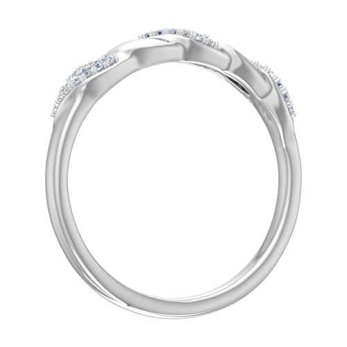 0.08 Carat Diamond Wedding Band Ring in 925 Sterling Silver3