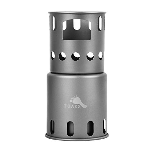Toaks 正規品 キャンプ バーベキュー 薪 ウッド チタン製 折りたたみ式 ストーブ 収納ポーチ・五徳付 (S)