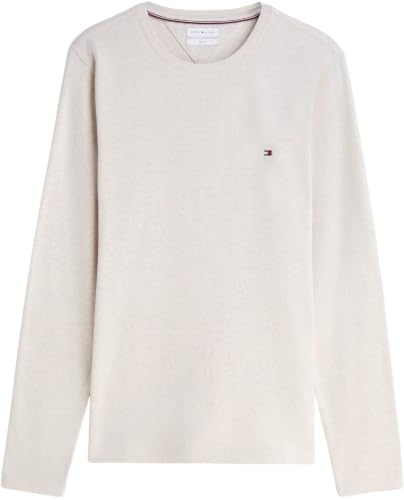 Tommy Hilfiger Herren Slim Fit Stretch Baumwolle Langarm Top, Heathered Oatmilk, S – Ansicht 5