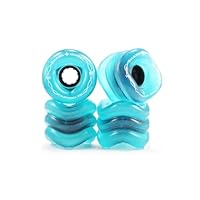 Shark Wheel 60 mm 78a, Skateboard Cruising Wheels, California Roll, Transparent Emerald, Set of 4 Wheels