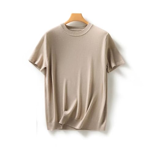 Mens Short Sleeve Pullover Sweater Round Neck Casual Business Solid Color Knit Pullovers2