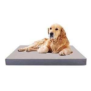 Nobleza Cama Perro Grandes Ortopédica, Colchoneta Perro Lavable, Colchon Perro con Funda Desenfundable, Relleno Grueso, Forma de Huevo, Tamaño XL, 110x80x8cm, Gris