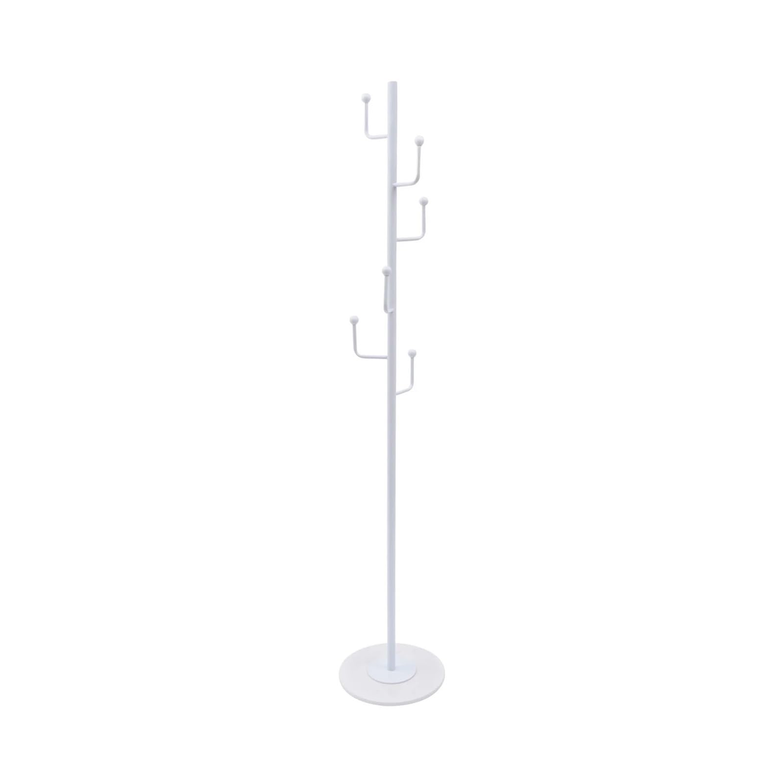 Dh2yjnbf3 Standing Coat Rack Freestanding Modern Metal Clothes Stand Hall Tree With 6 Hooks For Coats, Hats, Bags, Purses Hallway(White)