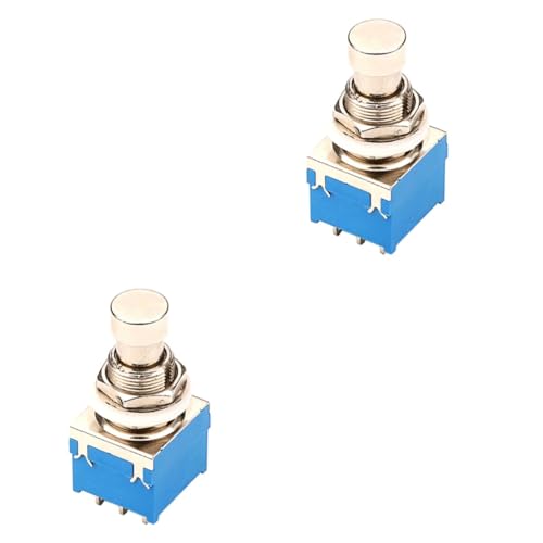 ibasenice 2pcs Guitar Effects Switch Pedal Foot Switch 9 Pin for Guitar Sturdy Metal Construction User-friendly