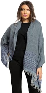 Sciarpa in alpaca e lana merinos Aida Blu, Unisex
