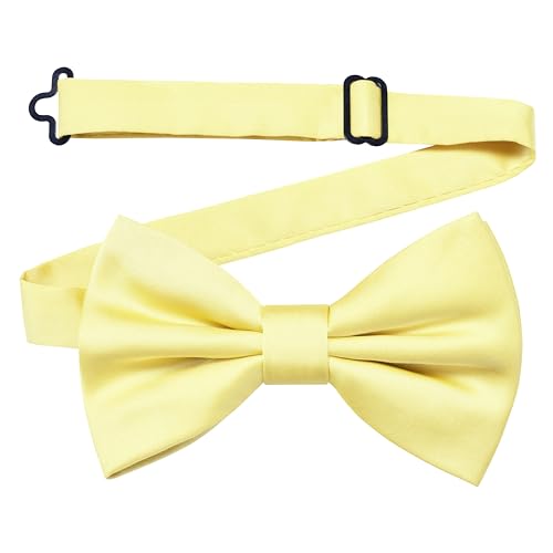 Branduce Solid Color Pre-tied Bow Tie Quality Adjustable Bowtie for Men Party Wedding