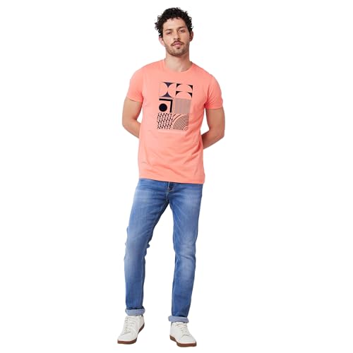 Image of Spykar Men's Slim Fit Round Neck Half Sleeve Solid Casual T-Shirt