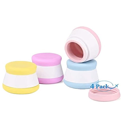 4 Piezas Envases para Cosmetica, Tarros Cosmetica Botella de Viaje Silicona Envases de Cosméticos Vacíos con Tapas, Tarros de Crema Portatil Frascos de Viaje para Crema de Manos,Bálsamo&Loción (20ml)