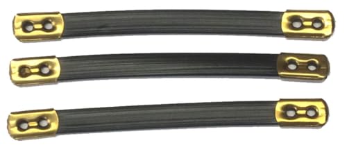 3 Mantelaufhänger Kunstleder schwarz 80mm