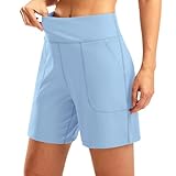 Yoga-Shorts für Damen, hohe Taille, schnelltrocknend, Lauf-Shorts, Fitnessstudio, Workout, kurz, leicht, Radfahren, Schwimmen, Badehose, Strandhose, schmale Passform, athletische Hose
