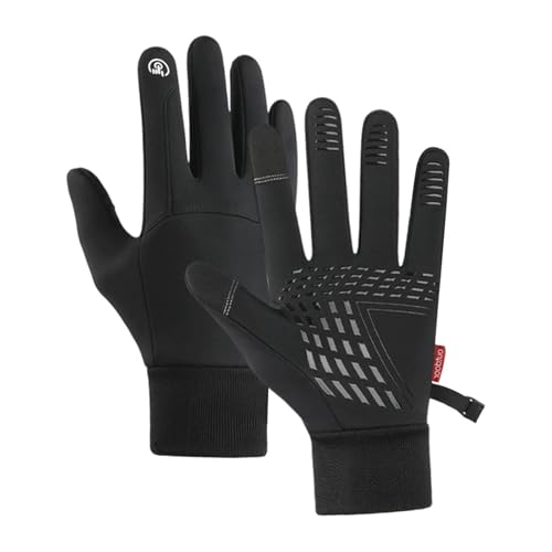 Winter Warm Gloves Non Slip Thermal Gloves for Working Driving Outdoor Hiking Touchscreen Waterproof- Large Black2