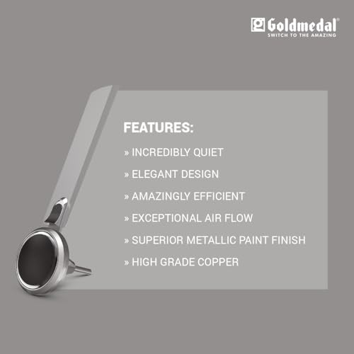 Image of Goldmedal Senora 1200 mm BEE Certified Star Rated Decorative Ceiling Fan | Anti Dust| High Air Delivery| High RPM | 2 years Warranty (Grey Goose)