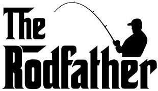 Fishing Rodfather Vinyl Decal Sticker | Cars Trucks Walls Vans Windows Laptops | Black | 5.5 X 3.1 Inches | KCD1834B