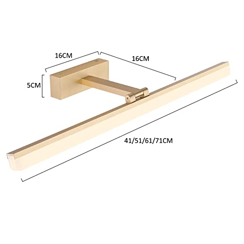 FWZJ Semplice e Moderno Specchio a LED Luce Anteriore casa Lusso Atmosfera Bagno WC Impermeabile Trucco Lampada da Parete Nordic comò Guardaroba lampade (71 cm, Luce Calda) - Image 5