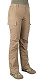 LAPG Women's Gear Stretch Tactical Pants, Low Rise, Slim Fit, 7-Pocket Durable Flex Cargo Outdoor, Hiking & Work Pants, Coyote, 4 Regular
