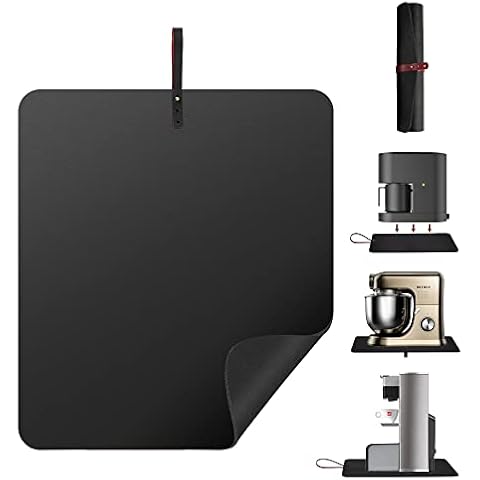 Handy Sliding Tray Slider Mat for Coffee Maker, Kitchen Appliance, Space Saving Moving Leather Caddy for Coffee Pot, Blender, Toaster, Air Fryer, Aid Mixer, Food Processors Cover