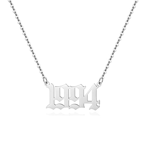 Aimber Birth Year Necklace for Women,Stainless Steel Birth Year Number