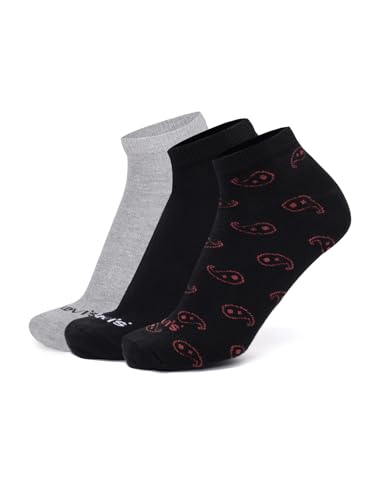 Image of Levi's LS304 Men's Compact Cotton Stretch Ankle Low Cut Socks (Pack of 3)