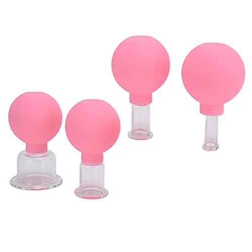 Juego de Terapia de Ventosas, Ventosas Al Vacío, Aplicación Amplia, Apto para la Piel, para el Hogar, para Fisioterapia, para el Rostro, para las Piernas, para el Salón de Belleza, para el(Rosado)