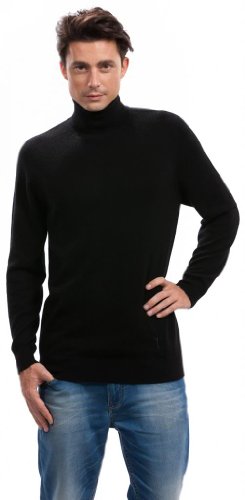 Men's Turtleneck Sweater - 100% Cashmere Long Sleeve Timeless Pullover Fitted