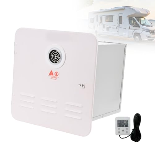 Boiler de Gas Propano Sin Tanque para Furgoneta Camper, 65000 BTU Termostático Inteligente 12V DC, Doble Salida, Modo de Ahorro de Energía Smart
