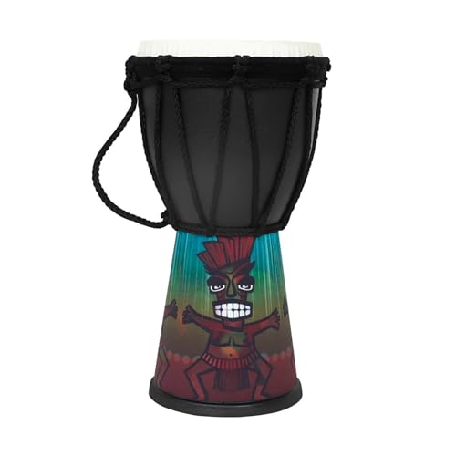 4インチアフリカハンドドラム楽器子供ドラム音楽玩具ユニークなパターン小さなドラムパーカッションおもちゃ子供ドラム音楽玩具初心者パーカッション楽器教育音楽玩具