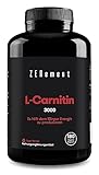 L-Carnitin, 180 Vegan Kapseln, Hochdosiert mit 3000 mg pro Tagesportion | Premium: 100% L Carnitin Tartrat ohne Zusätze | Zenement