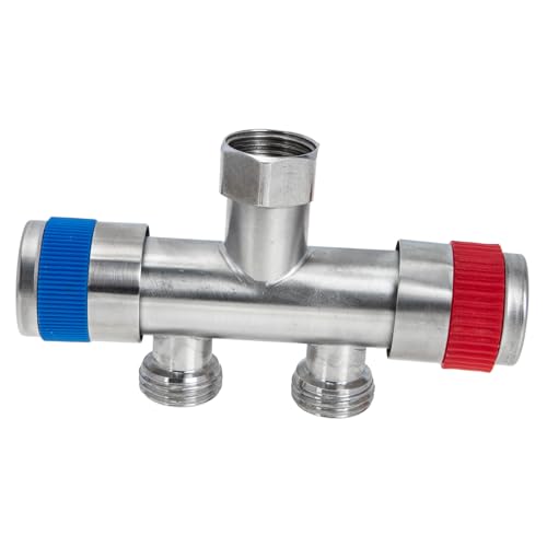 BESTonZON 蛇口アダプター ステンレス製二股水流器 洗濯機用岐水栓 ホース接続用 耐久性高くコンパクトで実用的