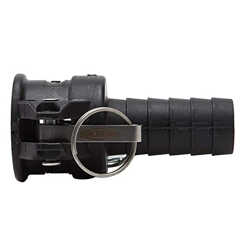 1" PVC Camlock Hose Shank Fitting - Plastic Hose Barb Coupler - Poly Type C Female Cam Lock Hose Adapter - Barbed Hose Cam & Groove Coupler