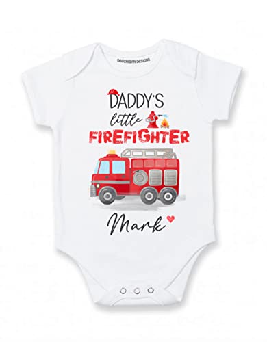 Daddys little Firefighter baby boy gifts personalized with name (3
