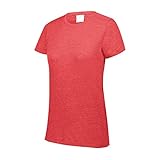 Augusta Sportswear womens Tri-blend T-shirt Short Sleeve, Red Heather, Large