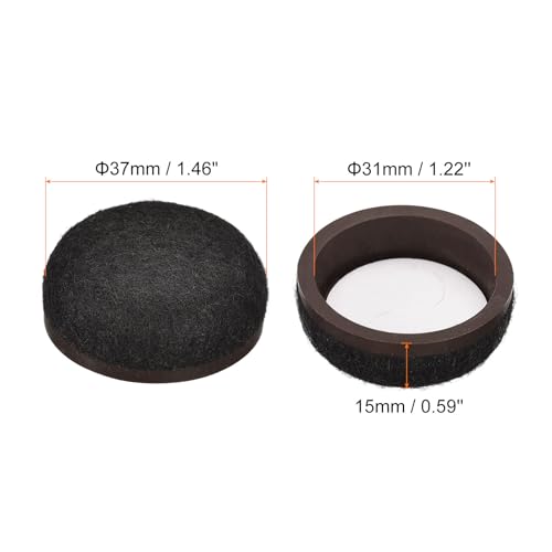 uxcell Furniture Sliders, 8Pcs 1 1/4" - Formed Felt Round Sliding Pads, Chair Glides for Carpeted Tile Vinyl Hardwood Floors (Black) - Image 2