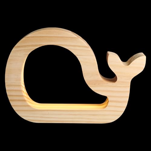 Lámpara de noche modelo ballena recargable LED beige miniatura 1