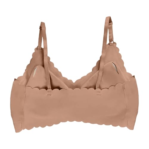 Wireless Push Up Bra with Support and Lift Seamless Jelly Bras Coffee Large - image 2