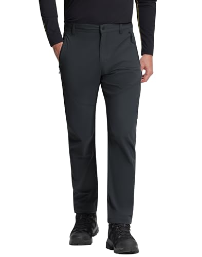 Pioneer Camp Wanderhose Herren Outdoor Hose Trekkinghose Atmungsaktiv Wasserabweisend Funktionshose Herren Arbeitshose Mit Taschen Leicht Schnell Trocknend(Black;L)