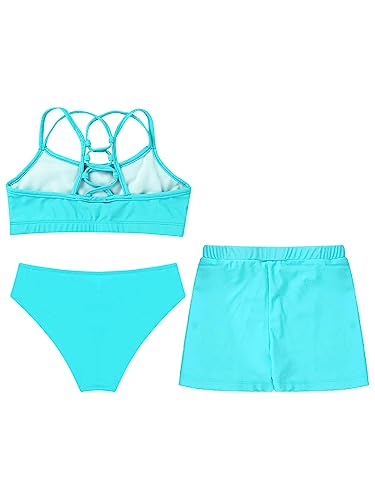 Hedmy Girls Cute Print UPF 50+ Beach Sport Tankini 3-Piece Swimsuit Teenager Hawaiian Criss Cross Bathing Suit4